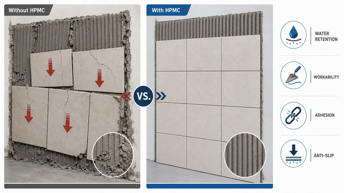 HPMC Performance Benefits In Drymix Mortar Οφέλη απόδοσης HPMC στο κονίαμα Drymix