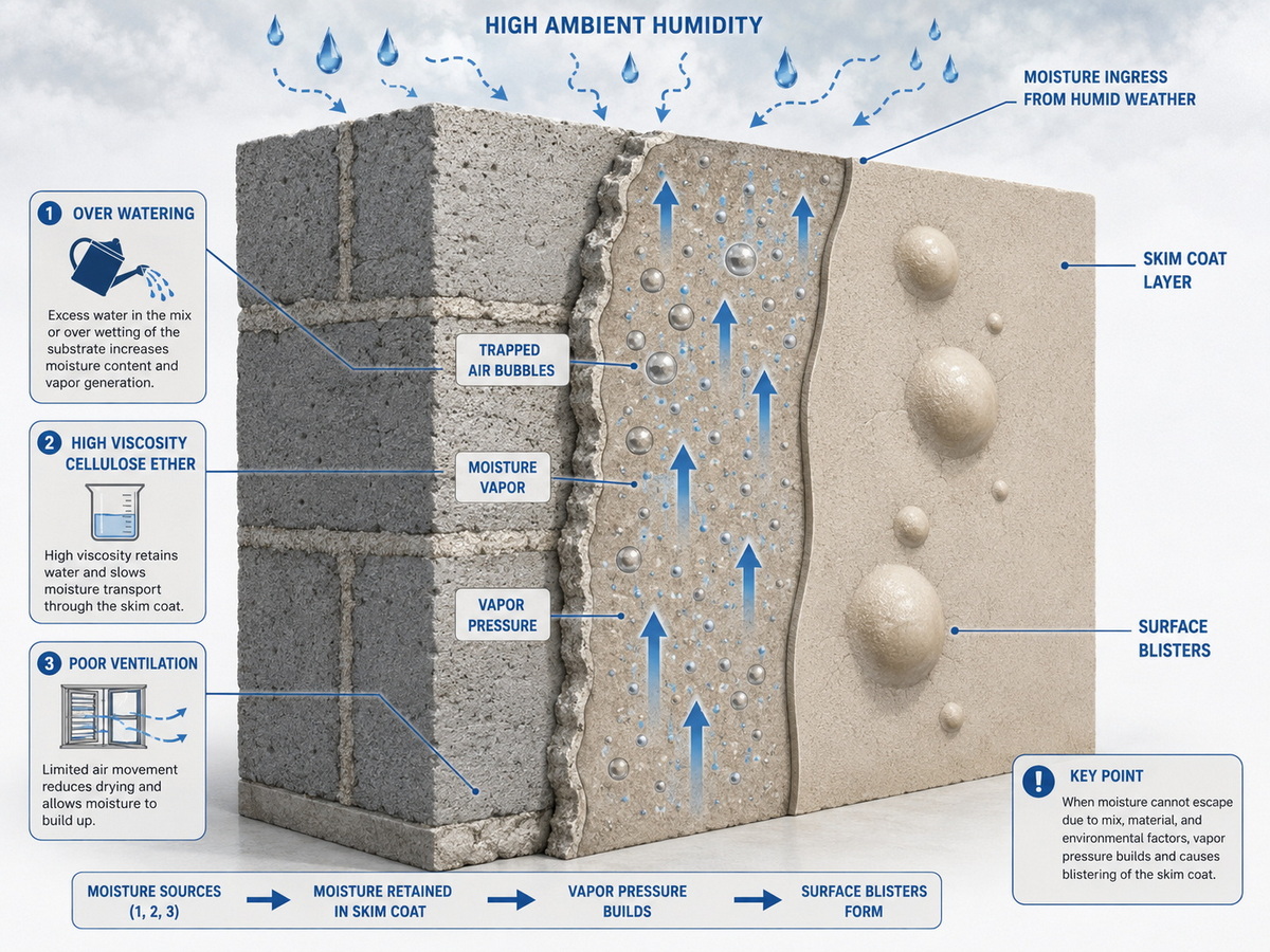 Bubbling Mechanism In Humid Skim Coat Bubbling Mechanism In Humid Skim Coat