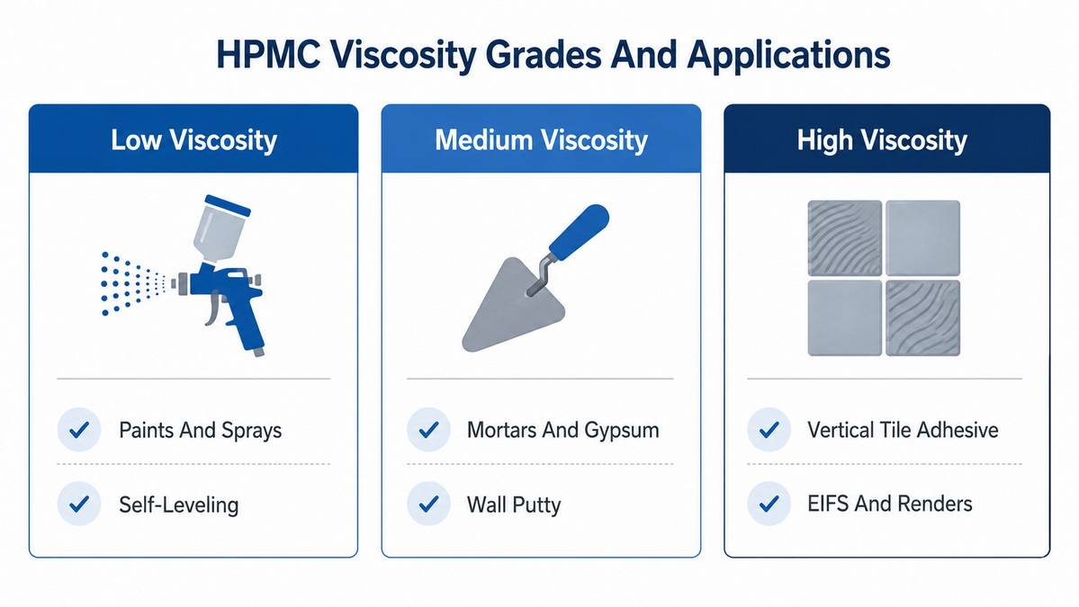 HPMC Viscosity Grade Application Map HPMC Viscosity Grade Application Map