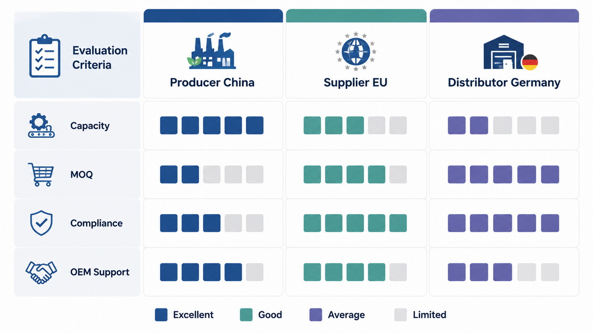 HEC Supplier Comparison Matrix HEC Supplier Comparison Matrix