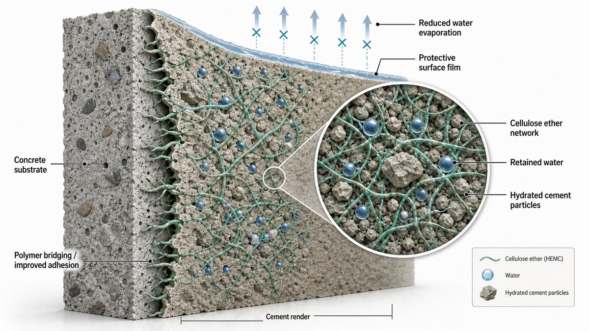 Water Retention Mechanism In Cement Render Water Retention Mechanism In Cement Render