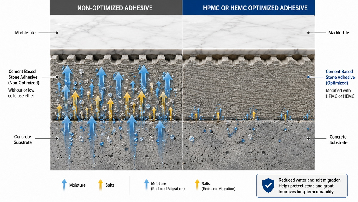 Moisture And Salt Migration In Stone Adhesive Taş Yapıştırıcısında Nem ve Tuz Migrasyonu