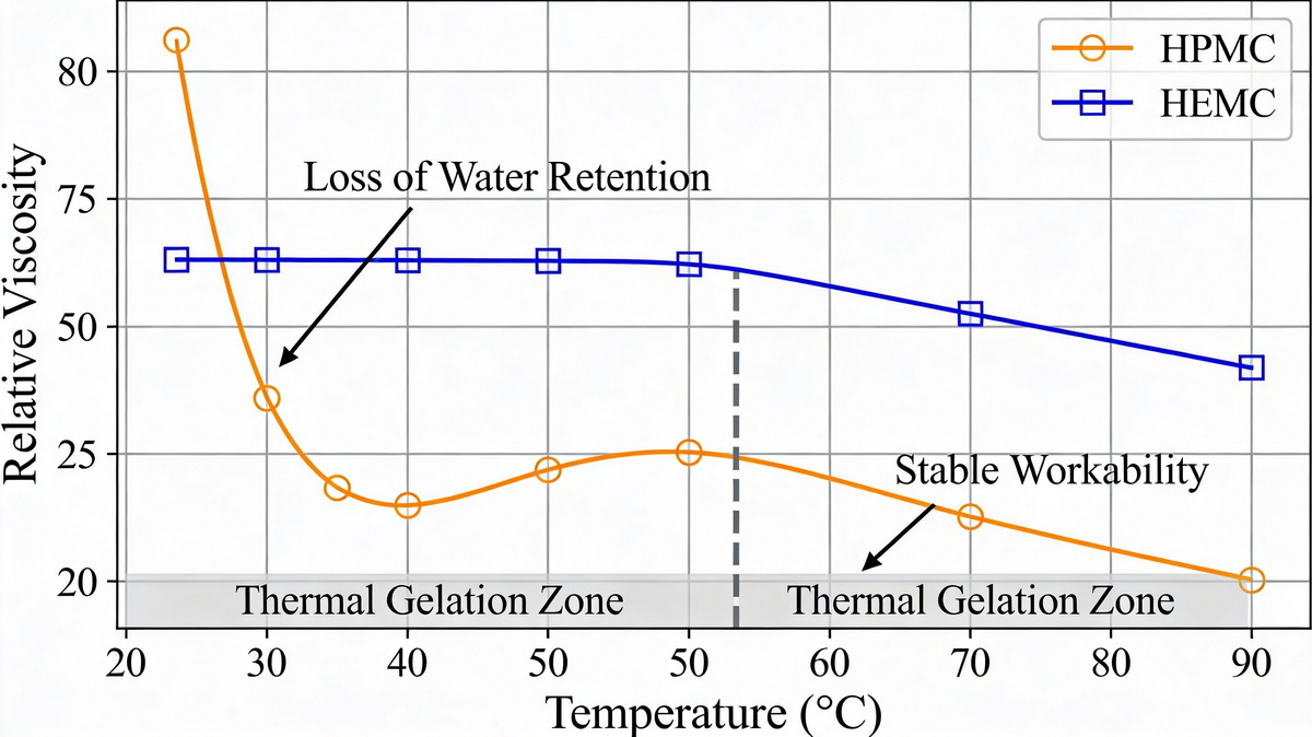 Viscosity Versus Temperature Curve HPMC And HEMC