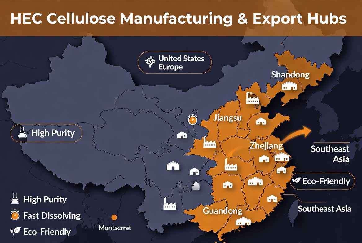 China Hec Cellulose Supplier Map