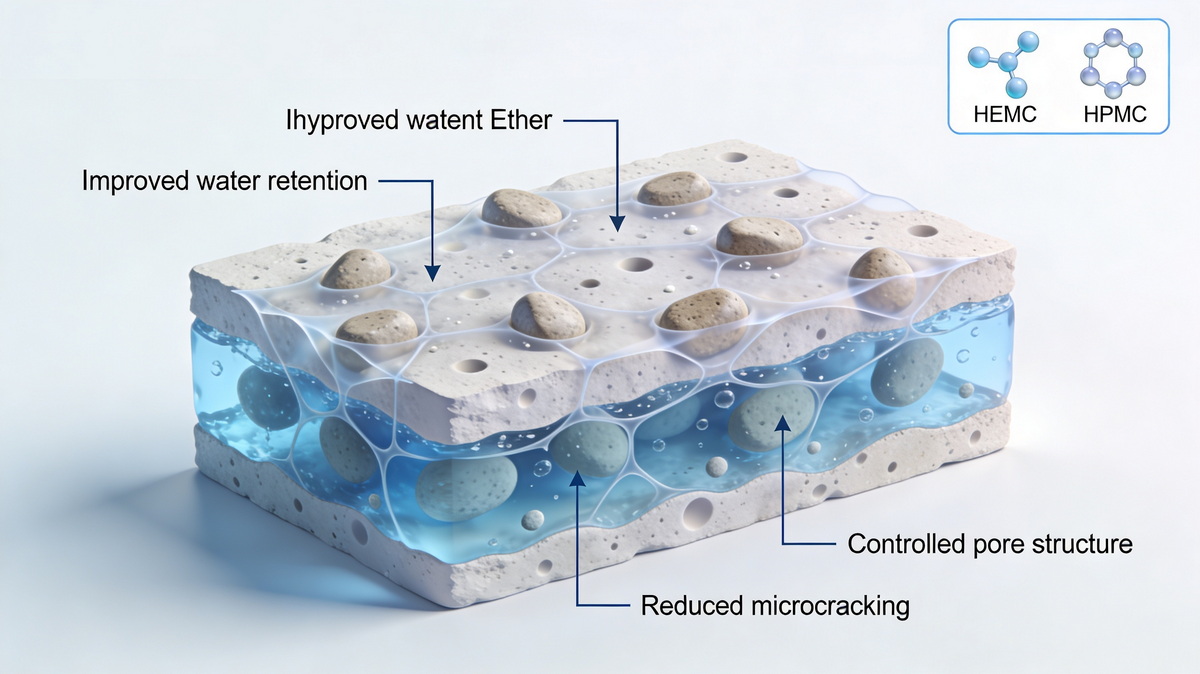 Cellulose Ether Microstructure In Cement Mortar