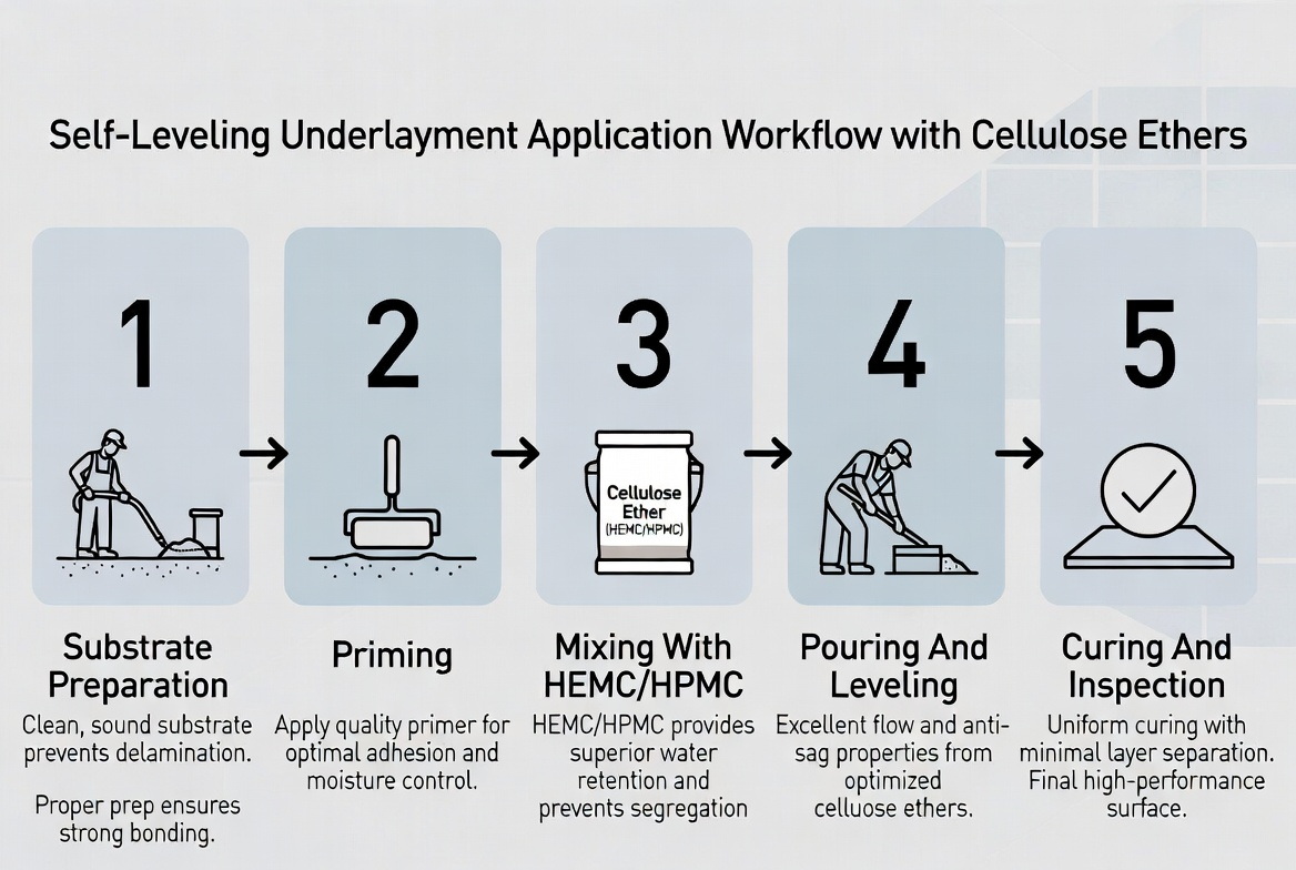 Self Leveling Underlayment Application Workflow